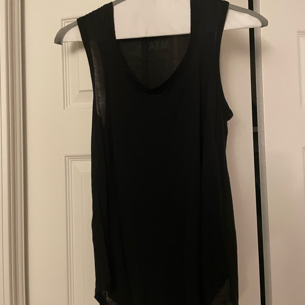 ATM black scoop neck tank